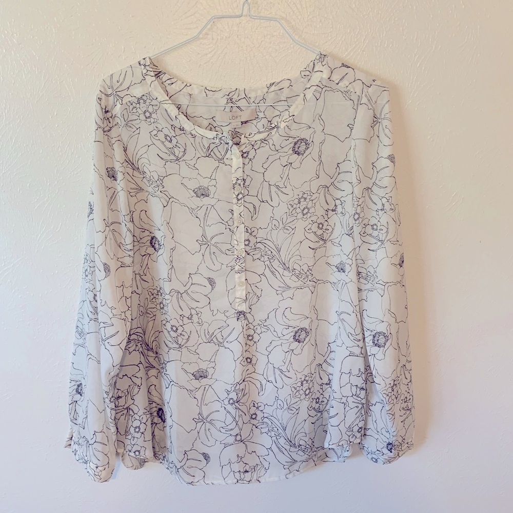 Loft Women’s sheer long sleeve top.  NWT